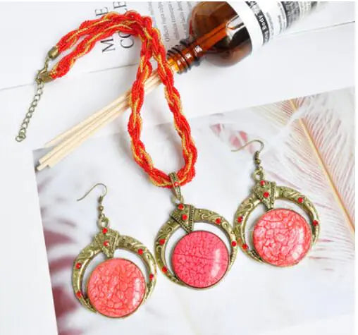 Handmade Bohemian Beaded Vintage Gemstone Necklace