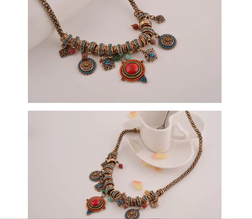 Bohemian Vintage Crystal Necklace