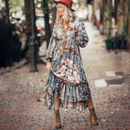 Bohemian Irregular Print Vintage Dress