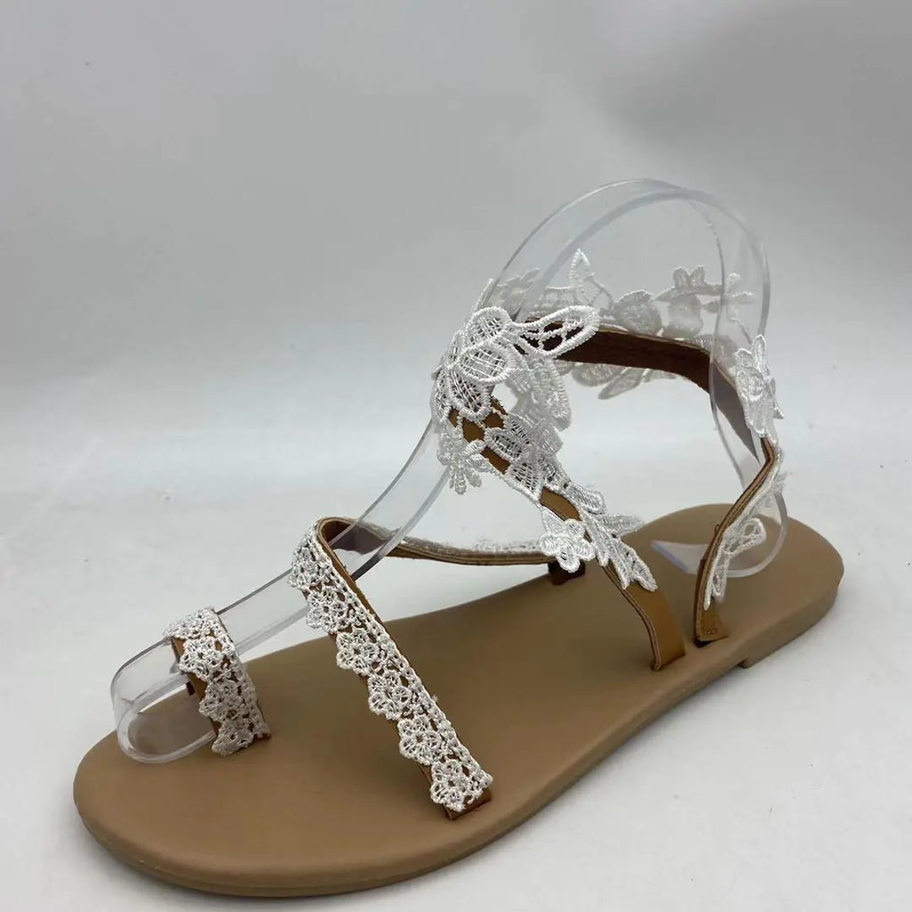 Bohemian Floral Casual Flat Roman Sandals