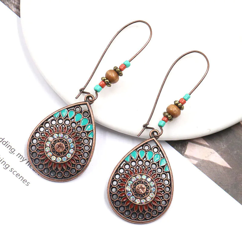 Bohemian Hollow Water Drop Earrings