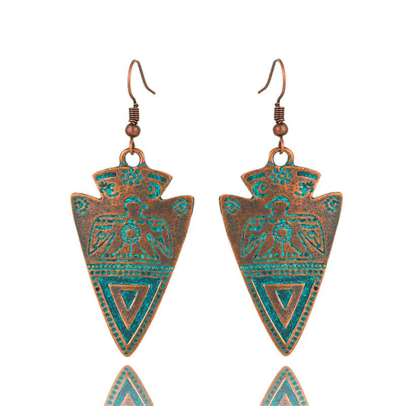 Bohemian Hollow Earrings with Totem Pendant