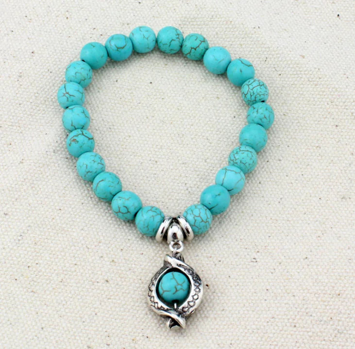 Vintage Bohemian Style Turquoise Beaded Bracelet