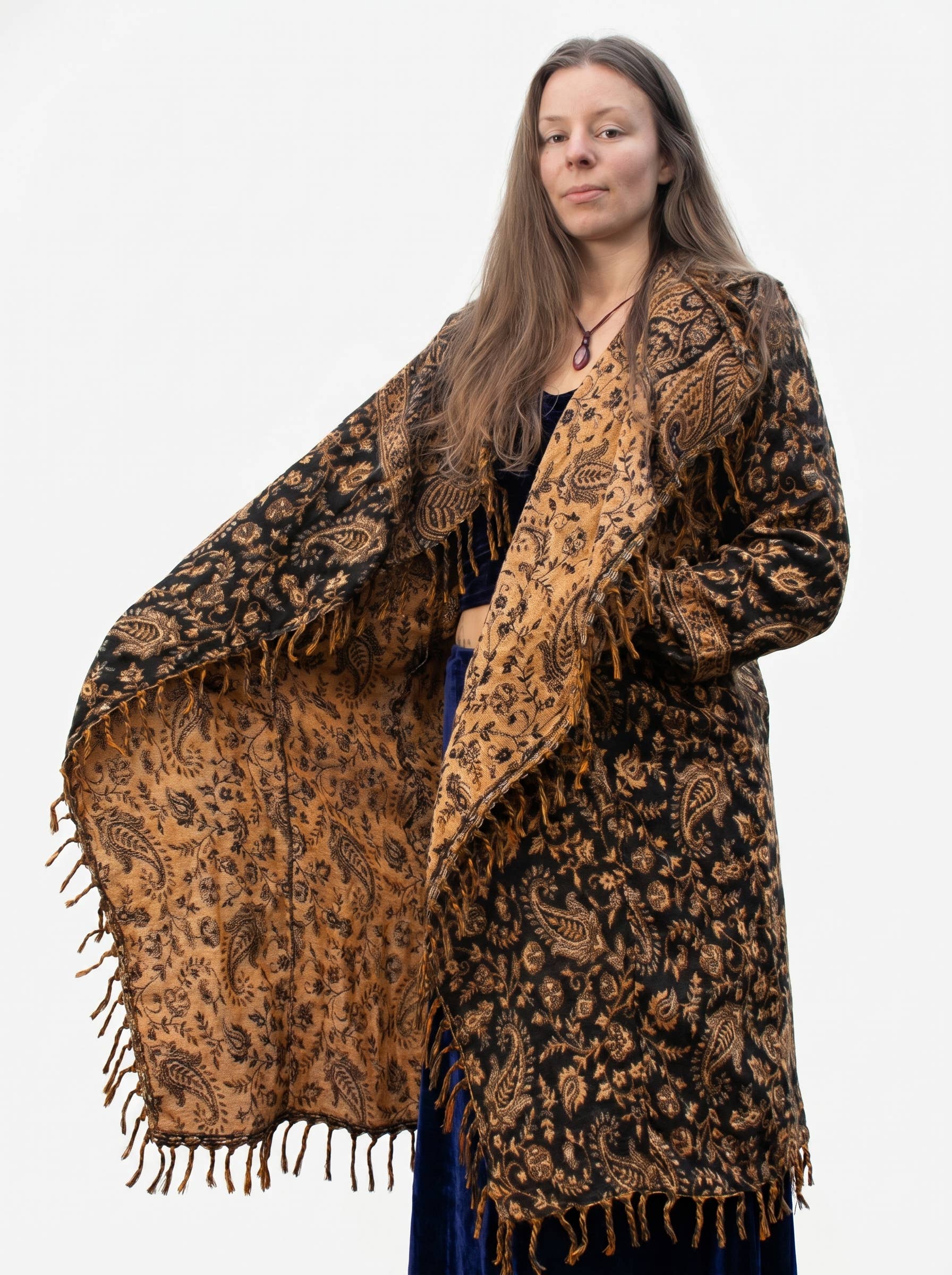 Kia Kimono Cloak - Fringed Festival Coat