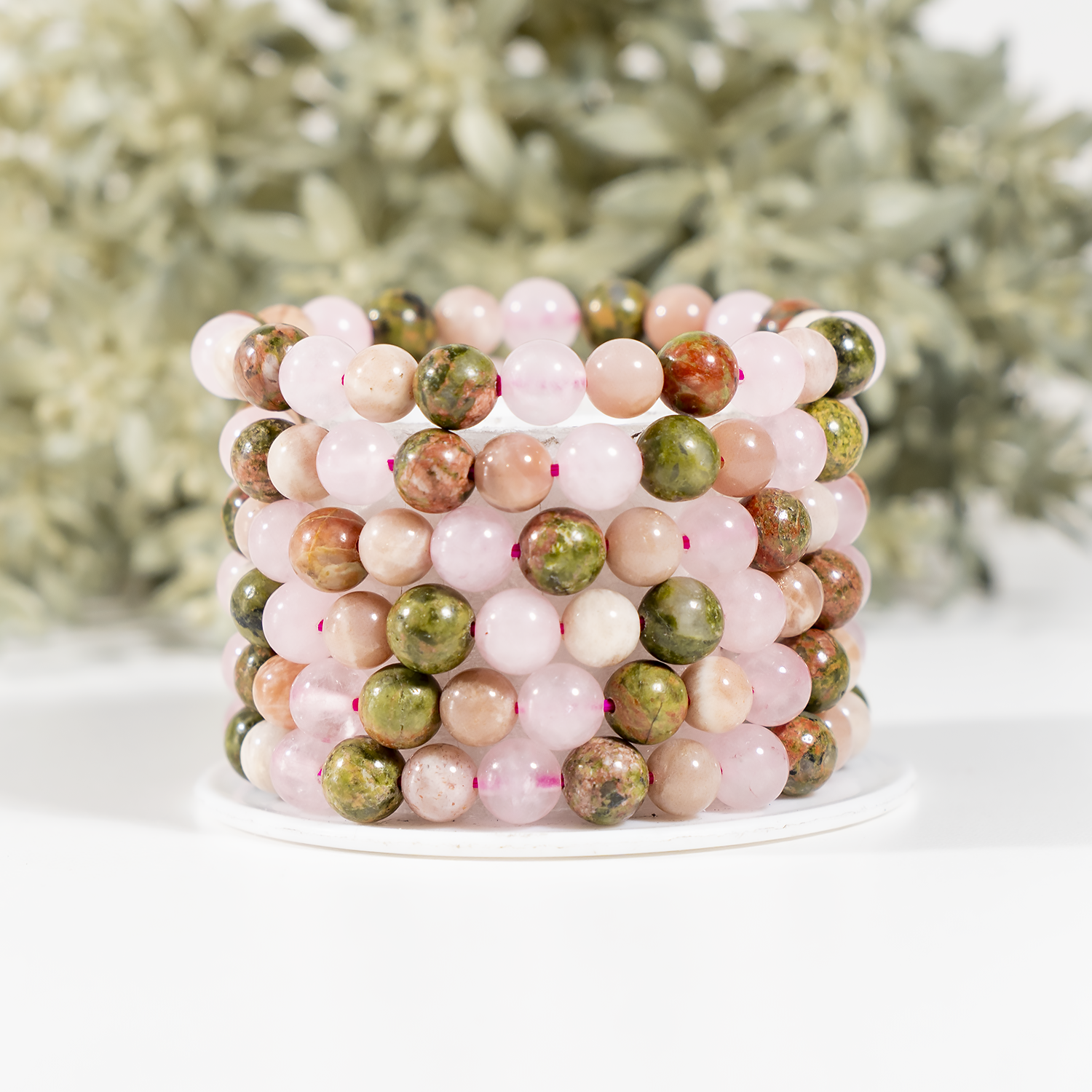 Fertility Bracelet | Moonstone Unakite | Rose Quartz