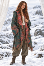 Kia Kimono Cloak - Fringed Festival Coat