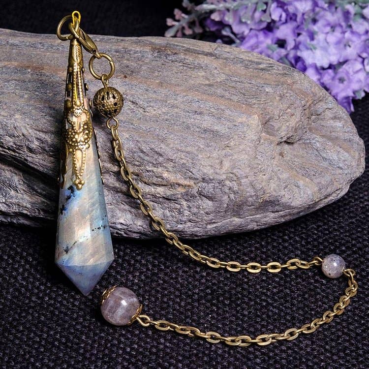 Grey Moonstone Shadow Pendulum