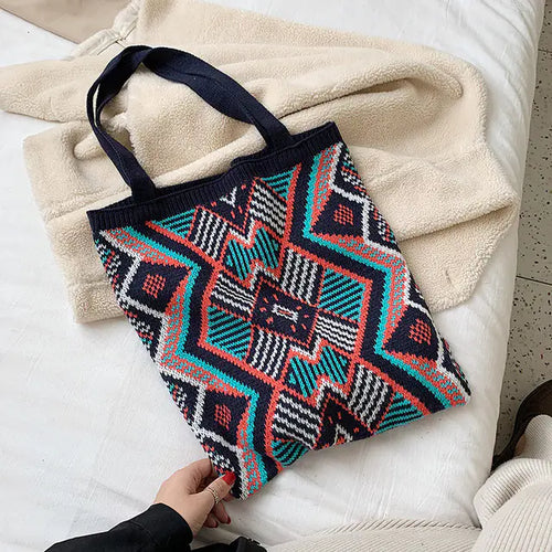 Bohemian Chic Crochet Tote Bag for Women