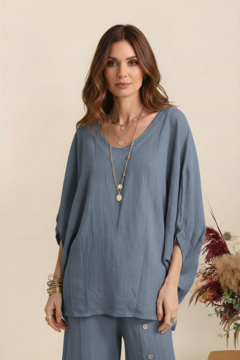 Blue-Grey Outfit Front Pose
