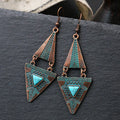 Bohemian Vintage Style Triangle Turquoise Earrings