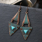 Bohemian Vintage Style Triangle Turquoise Earrings