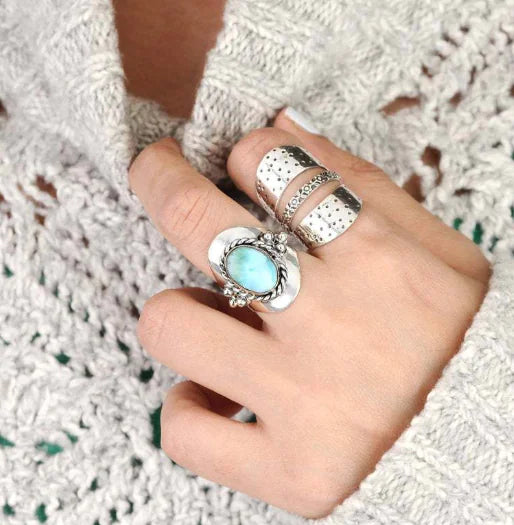 Emerald Bohemian Jewelry Ring