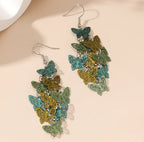 Bohemian Botanical Earrings with Colorful Flowers (Pair)
