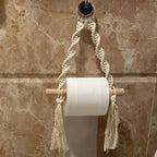 Bohemian Macrame Toilet Paper Holder and Rack