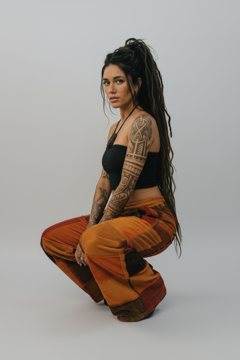 Crouching pose corduroy reference
