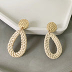 Bohemian Woven Rattan Earrings (One Pair)