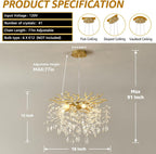 Gold Crystal Tree Branch Chandelier 18 Inch K9 Crystals