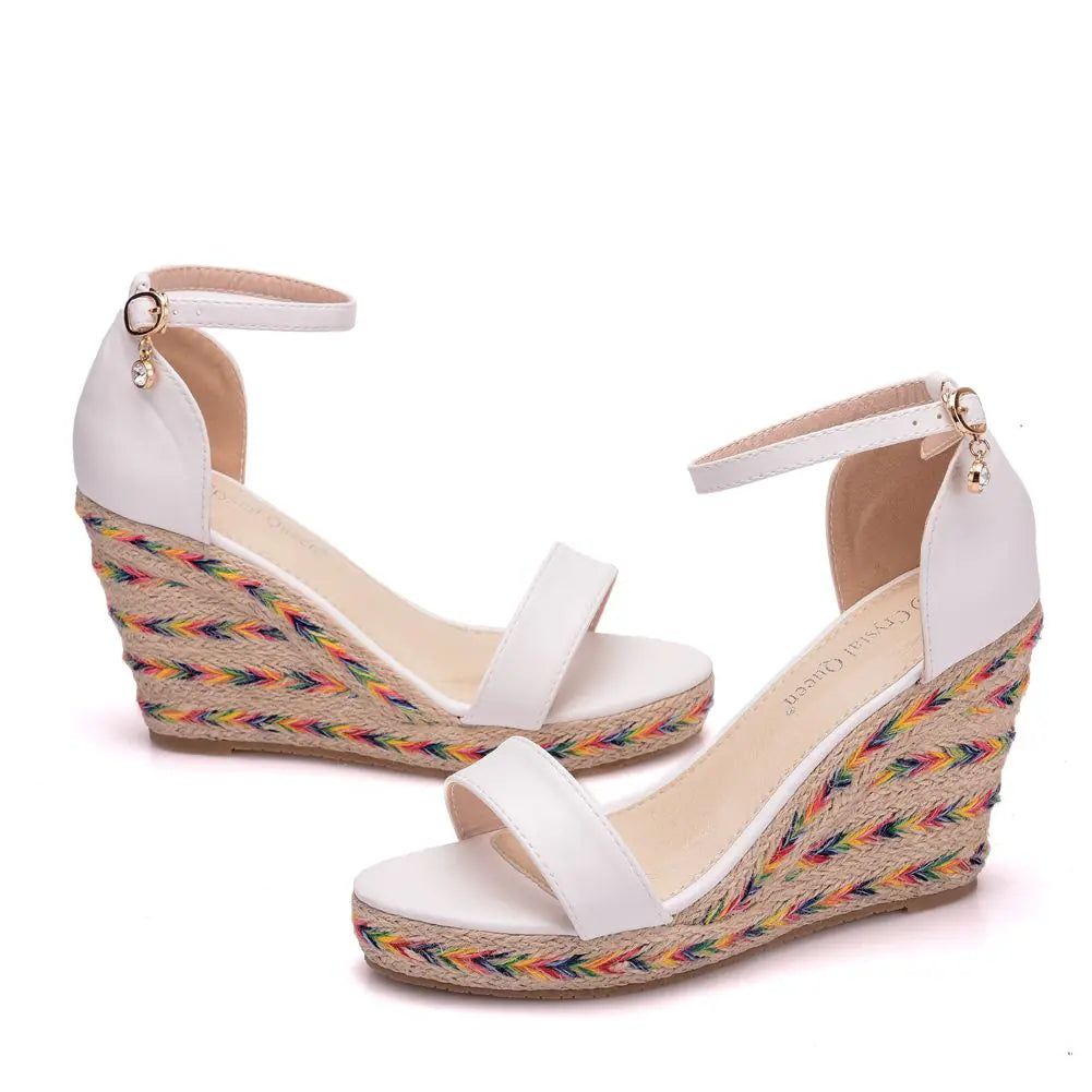 Crystal Queen Wedge Platform Sandals