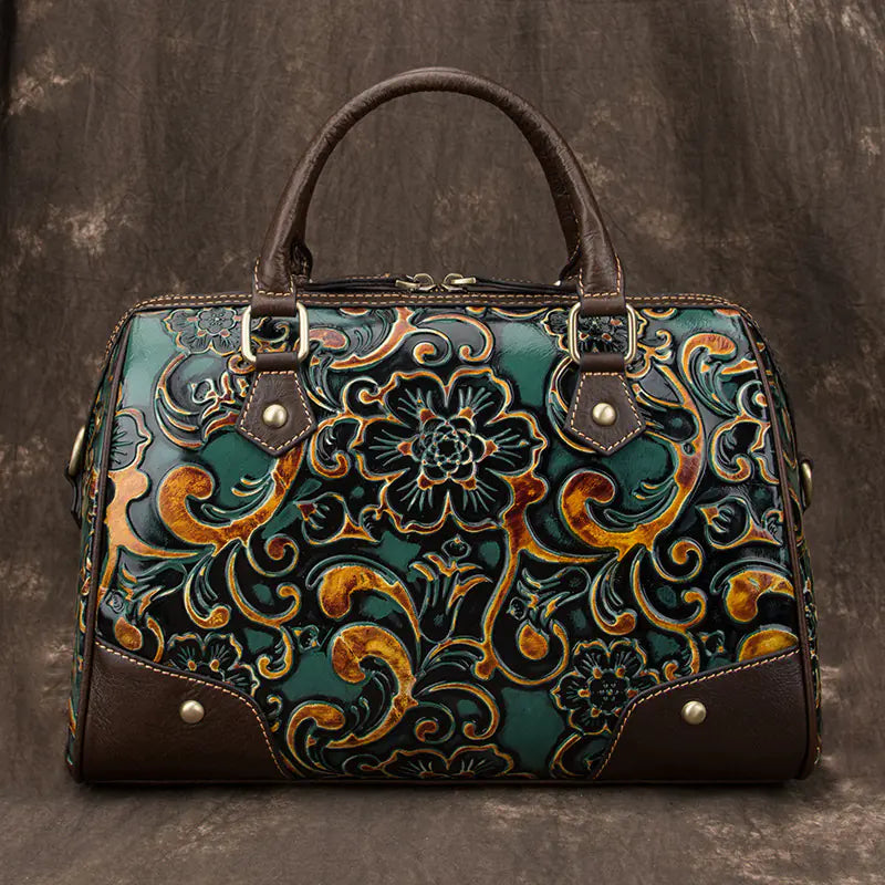 Vintage Leather Tote Bag - European Style Pillow Bag