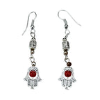 Bohemian Colorful Silver Beaded Hand Earrings