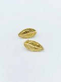 Nature-Inspired Earrings: Real Leaf Design - Gold Plated Brass & Silver-0