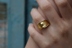 Gold Feather Ring, Gold-Plated Brass Jewelry, Dove Feather Band, Gift for Her, Birthday Gift for Women, Handmade Jewelry-0