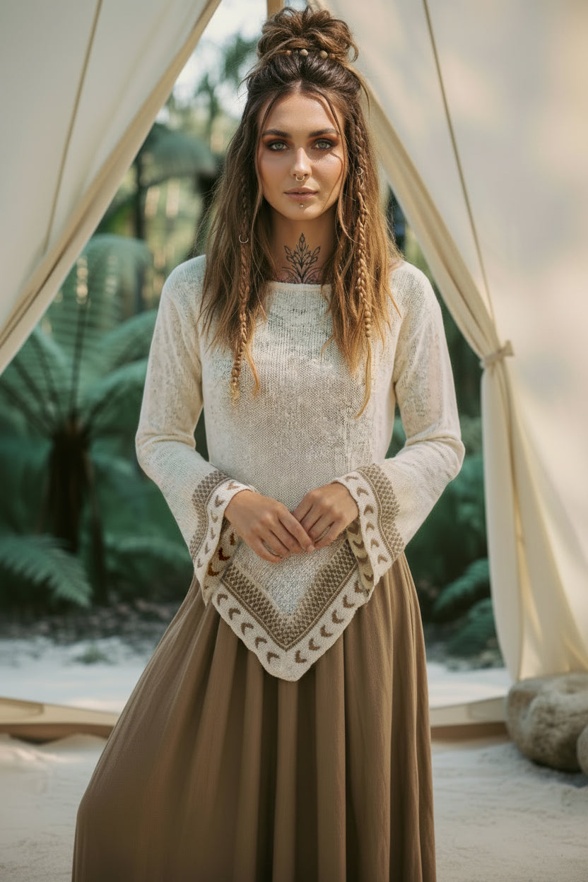 Folklore Knit — Crochet Sweater Top