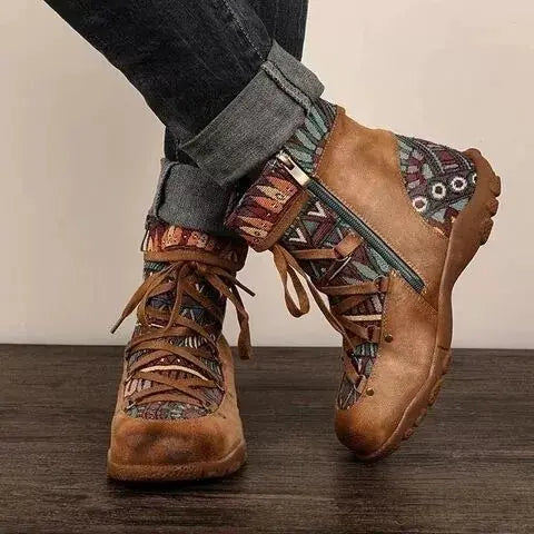 Bohemian Women's Lace-Up Boots