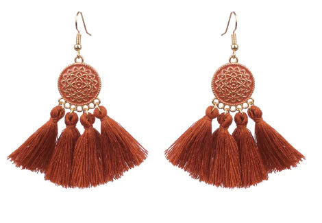 Bohemian Tassel Earrings with Hollow Design