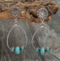 Turquoise Teardrop Earrings - Bohemian Style (One Pair)