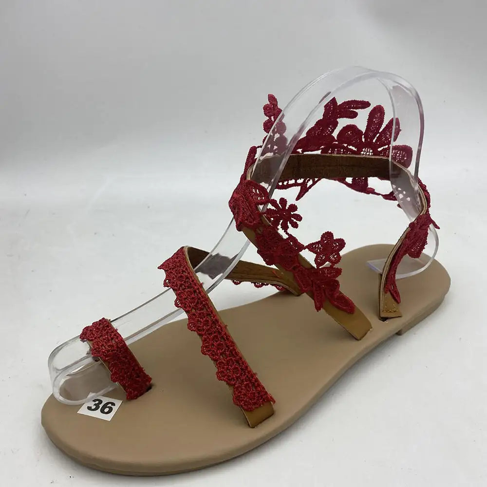 Bohemian Floral Casual Flat Roman Sandals