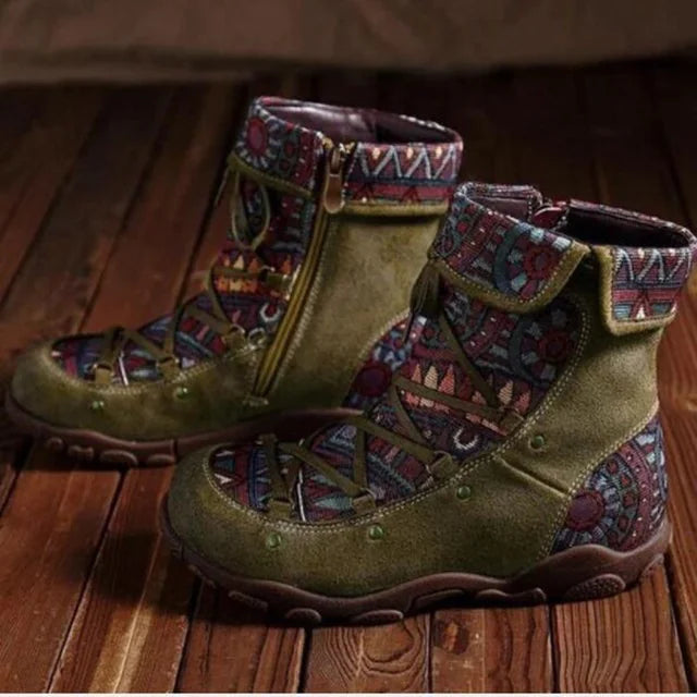 Bohemian Women's Lace-Up Boots