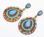 Bohemian Style Drop Earrings with Rhinestones