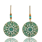 Bohemian Hollow Earrings with Totem Pendant