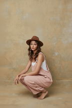 Model Crouching Pose