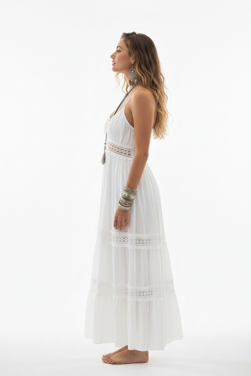 Model in White Dress - Side Profile 2