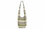 Striped shoulder bag on a white background