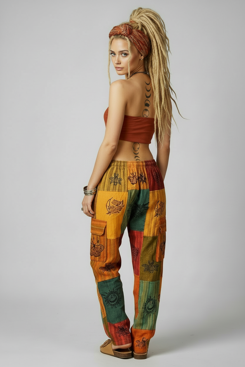 Patchwork Pants - Moon Phases Spine