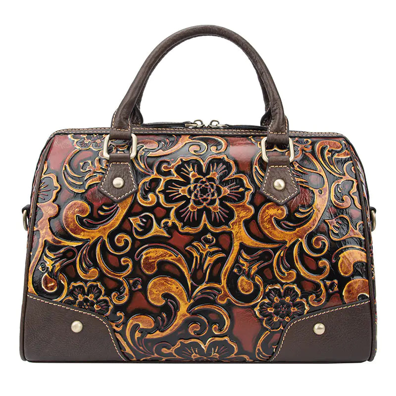 Vintage Leather Tote Bag - European Style Pillow Bag