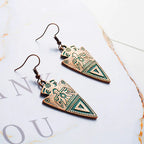 Bohemian Vintage Metal Triangle Pendant Earrings