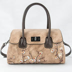 Vintage Leather Tote Bag for Women - Casual Shoulder Bag