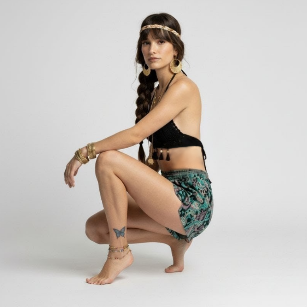 Midnight Garden Silk Shorts