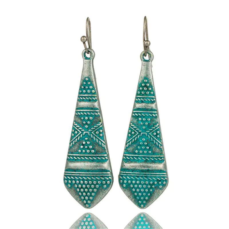 Bohemian Hollow Earrings with Totem Pendant