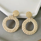 Bohemian Woven Rattan Earrings (One Pair)