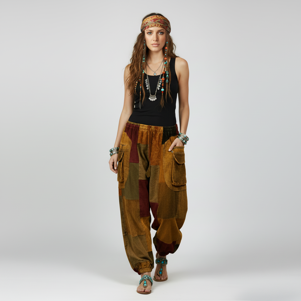Artisan Patchwork Corduroy Cargoes