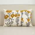 Bohemian Floral Embroidered Cotton Pillow Cover