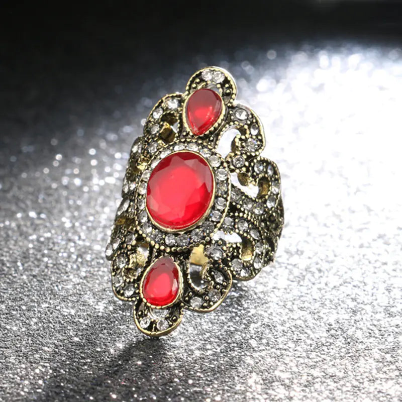 Bohemian Vintage Style Resin Rhinestone Ring
