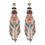 Tassel Beaded Earrings, Vintage Bohemian Style