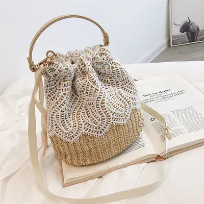 Lace Shoulder Bucket Bag