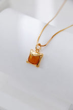 Vintage Gold Honey Amber Necklace-0